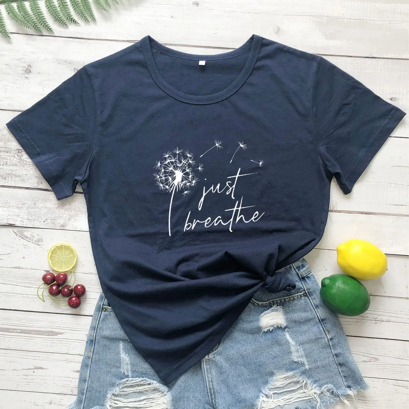 Black Dandelion Print Short Sleeve T-Shirt - Image 12