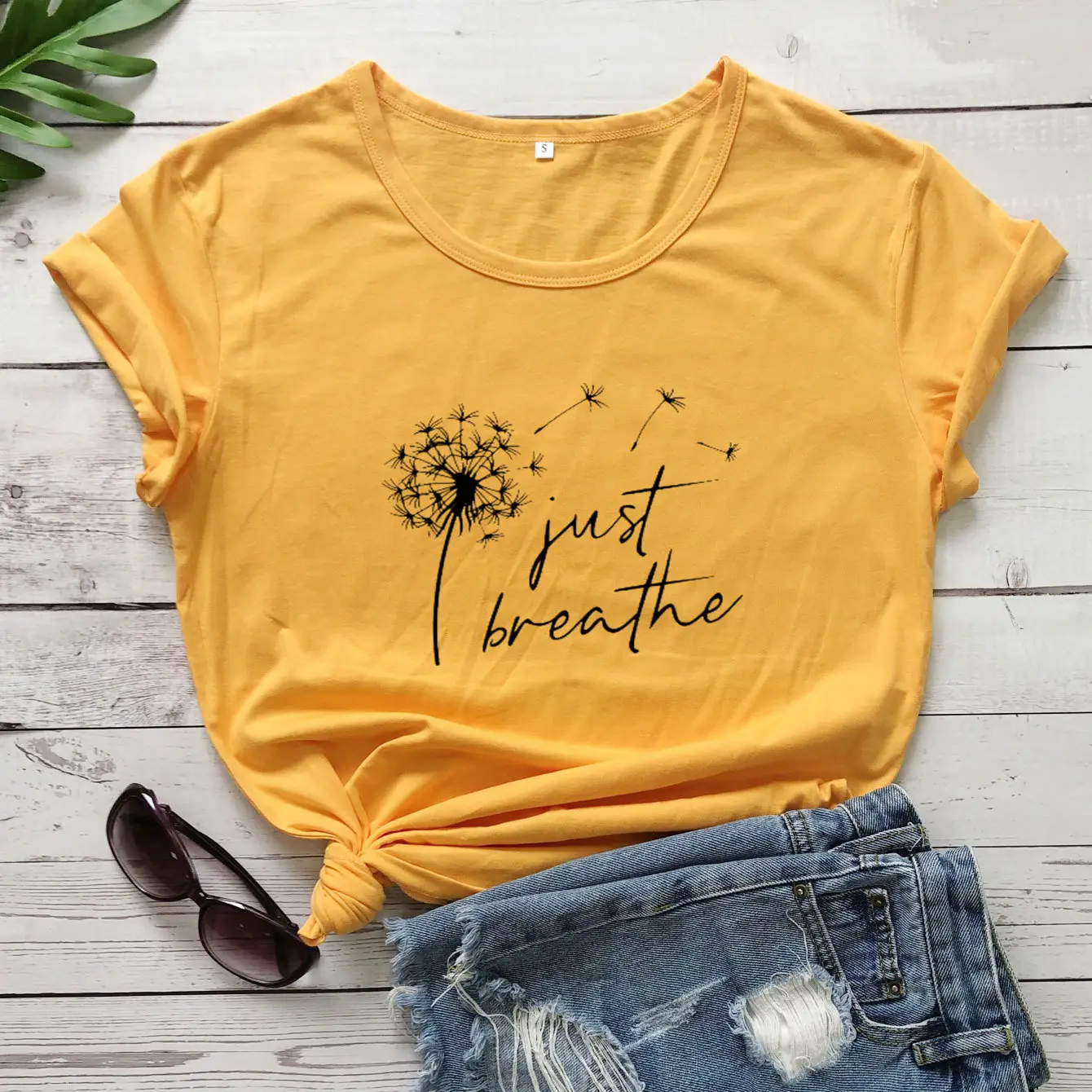 Black Dandelion Print Short Sleeve T-Shirt - Image 5