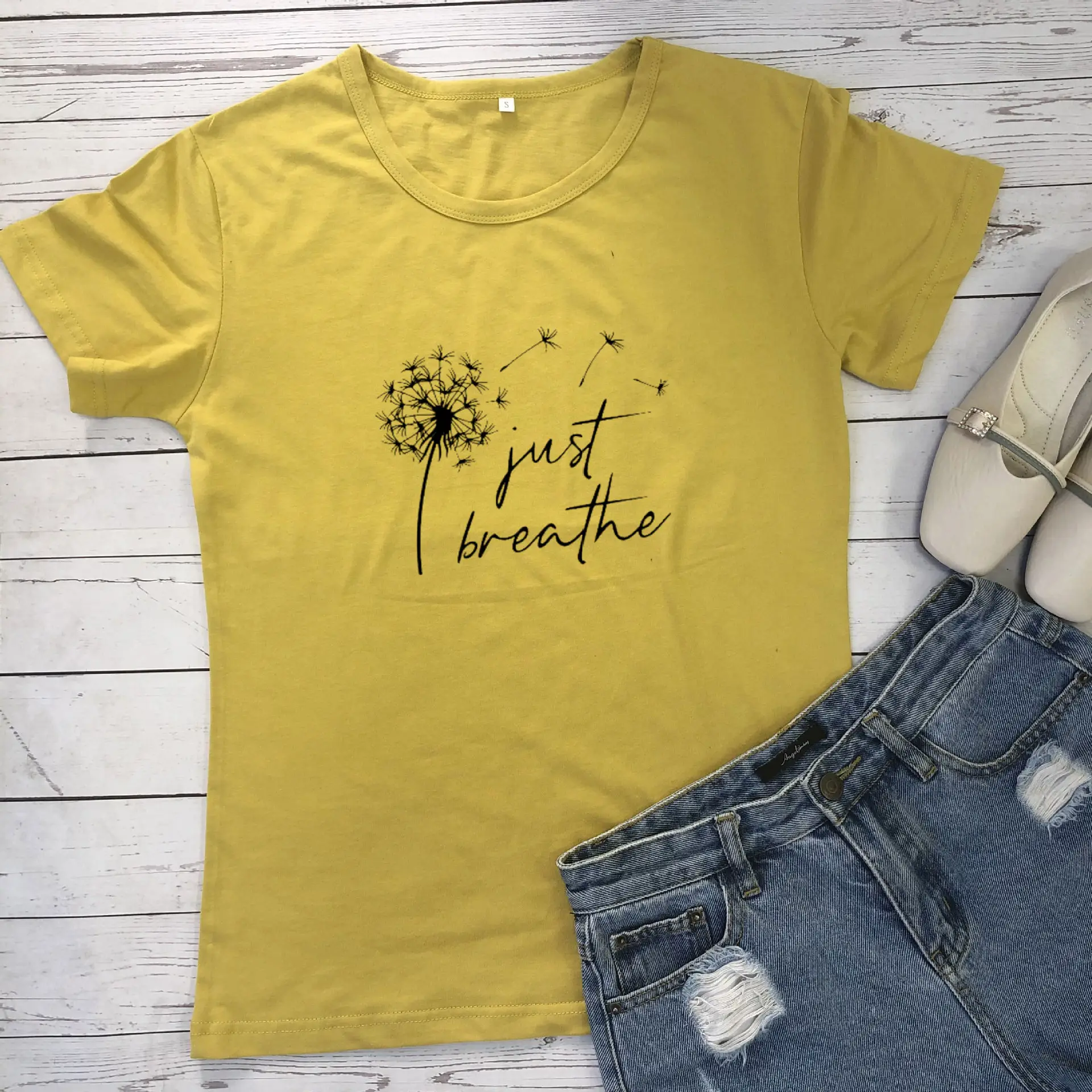Black Dandelion Print Short Sleeve T-Shirt - Image 8