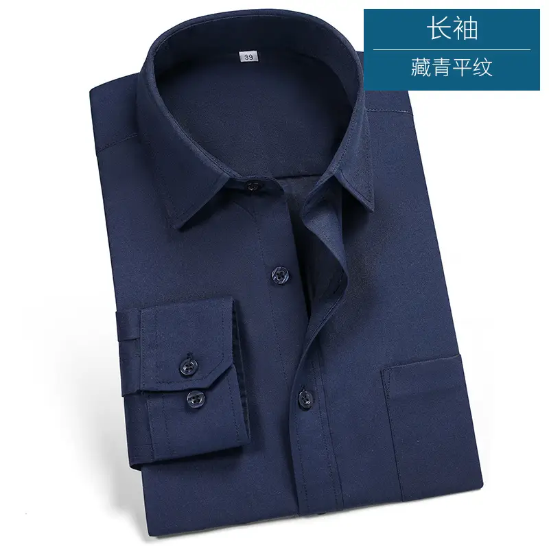 Men's Black Slim Fit Long Sleeve Shirt - Image 2