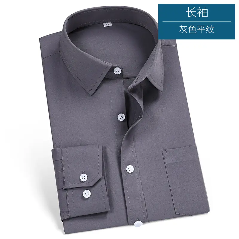Men's Black Slim Fit Long Sleeve Shirt - Image 3