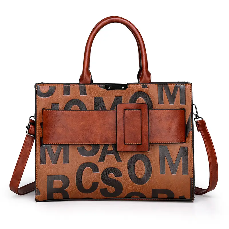 Women's Letter Pattern Shoulder Bag Red 2021 - Image 3