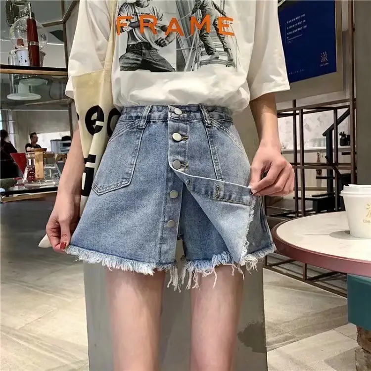 Women High Waist Denim A-Line Skirt Set - Image 2