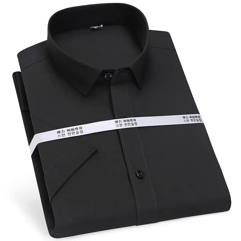 Men's Black Slim Fit Shirt with Elastic Waistband - Image 9