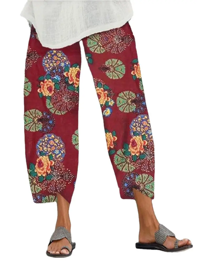 Foreign Trade Printed Elastic Waist Pants for Women - Image 14