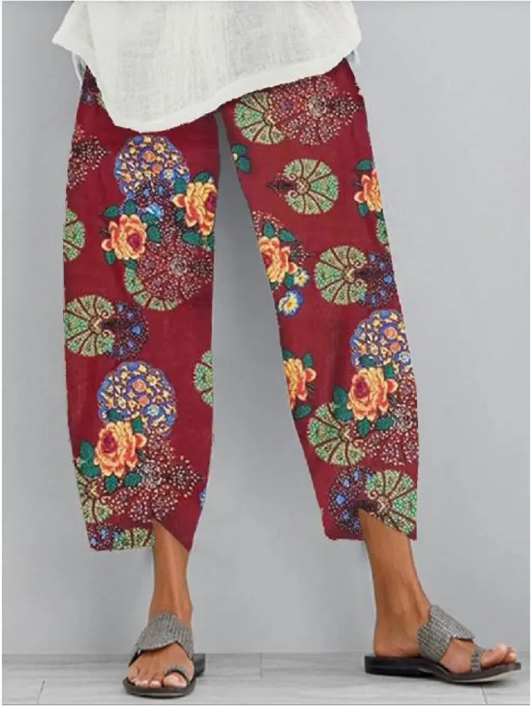 Foreign Trade Printed Elastic Waist Pants for Women - Image 6