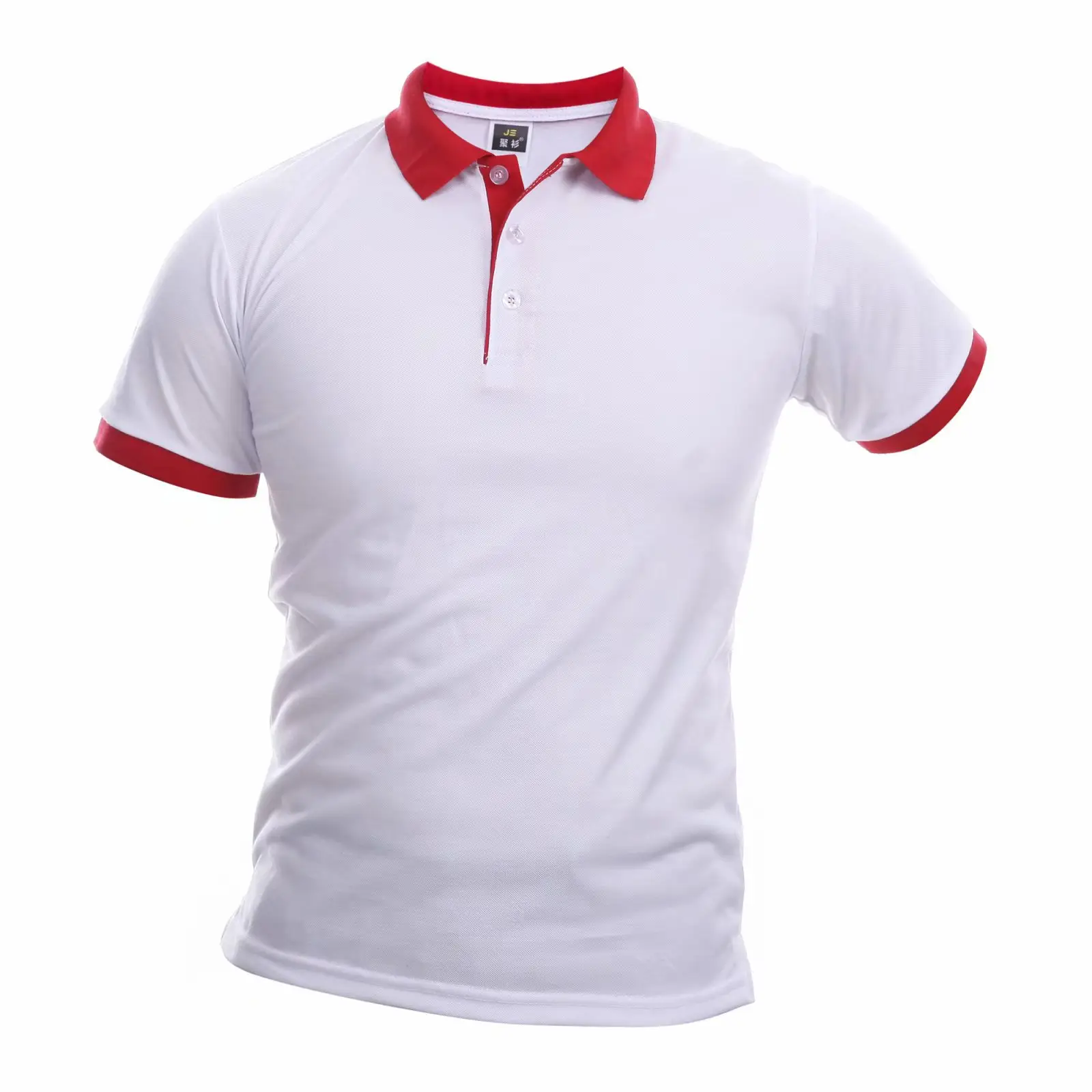 Men Red Polo T-Shirt Short Sleeve Casual Wear
