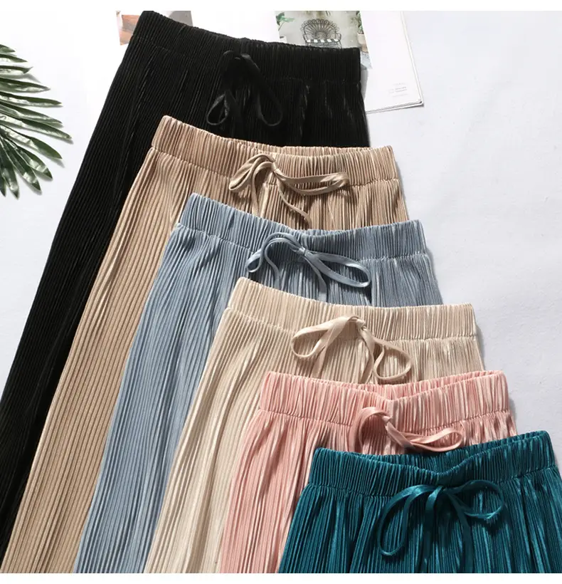 2025 Loose Wide Leg Chiffon Trousers Ice Silk Women — feature 7
