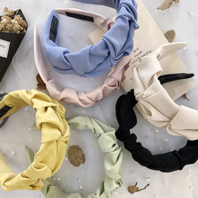 Korean Pleated Headband for Women Wide Bristle Knotted Face Wash - Image 4