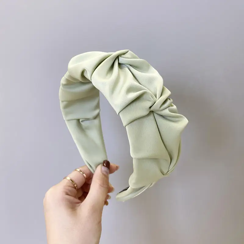 Korean Pleated Headband for Women Wide Bristle Knotted Face Wash - Image 2