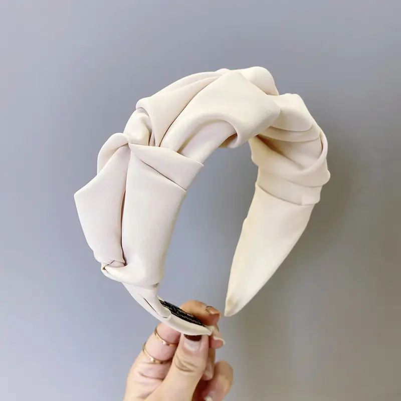 Korean Pleated Headband for Women Wide Bristle Knotted Face Wash - Image 3