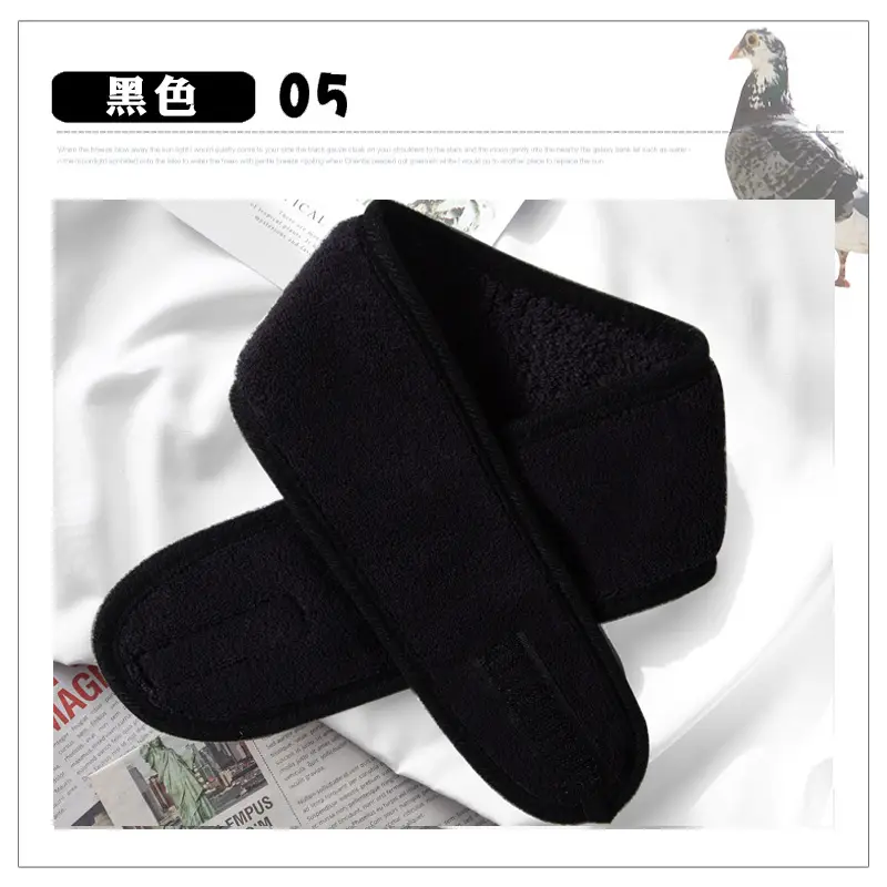 Women's Solid Color Fleece Headscarf with Velcro - Image 5