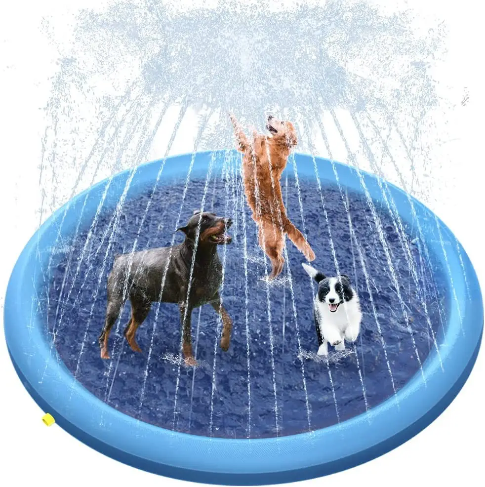 Spot Pvc Pet Water Spray Mat Pet Swimming Pool Foldableing Amazon Best Selling Sprinkler Pad Outdoor Toys