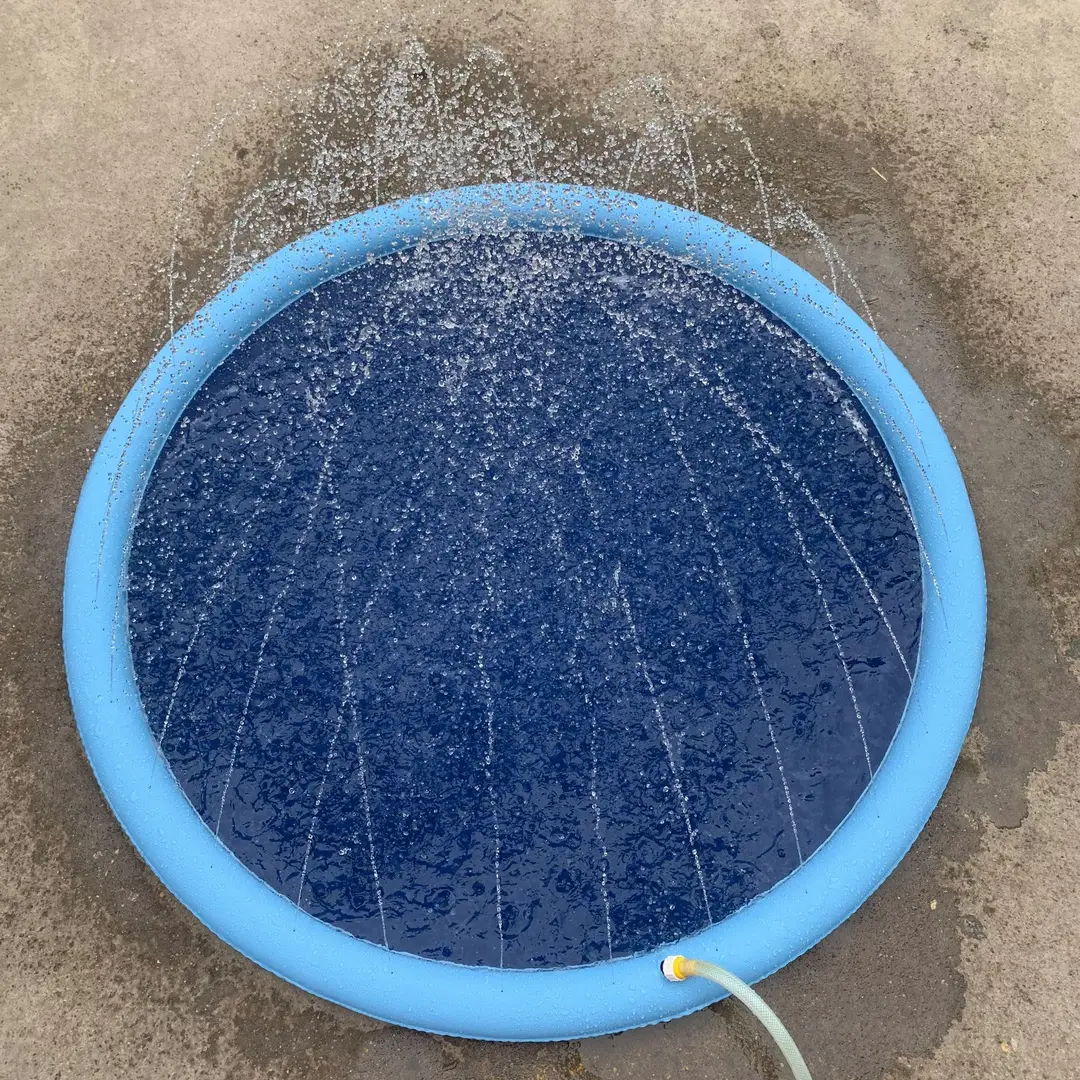 Spot Pvc Pet Water Spray Mat Pet Swimming Pool Foldableing Amazon Best Selling Sprinkler Pad Outdoor Toys