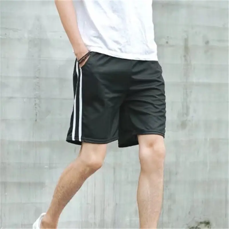2020 Men's Black Striped Shorts Korean Style Loose Thin Pants - Image 2