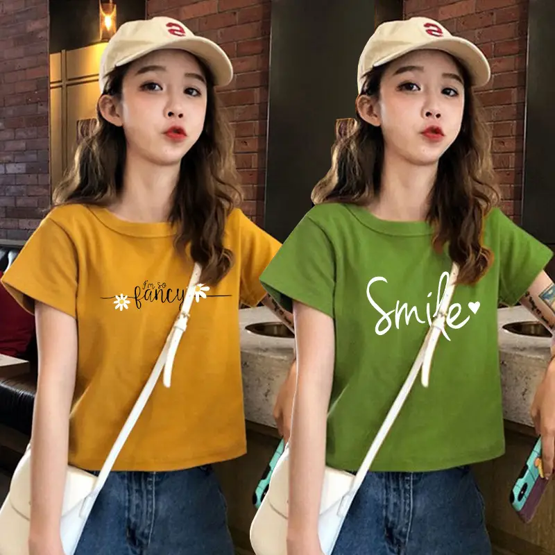 Women Black Graphic Short Sleeve T-Shirt 2025 Summer