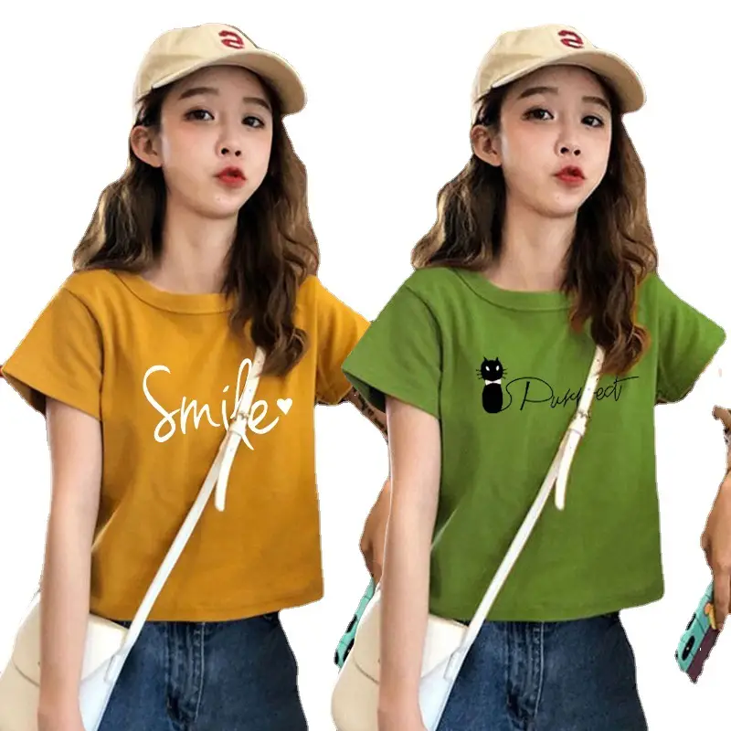Women Black Graphic Short Sleeve T-Shirt 2025 Summer