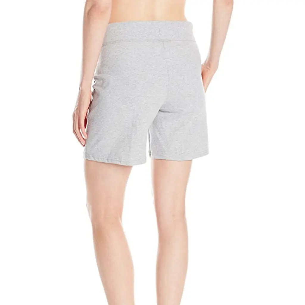 Women Grey Knit Mid Waist Shorts Casual
