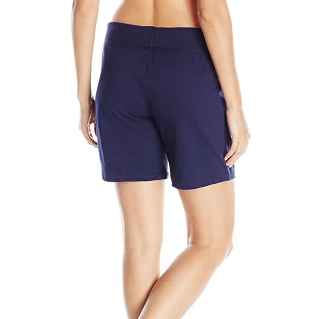 Women Grey Knit Mid Waist Shorts Casual
