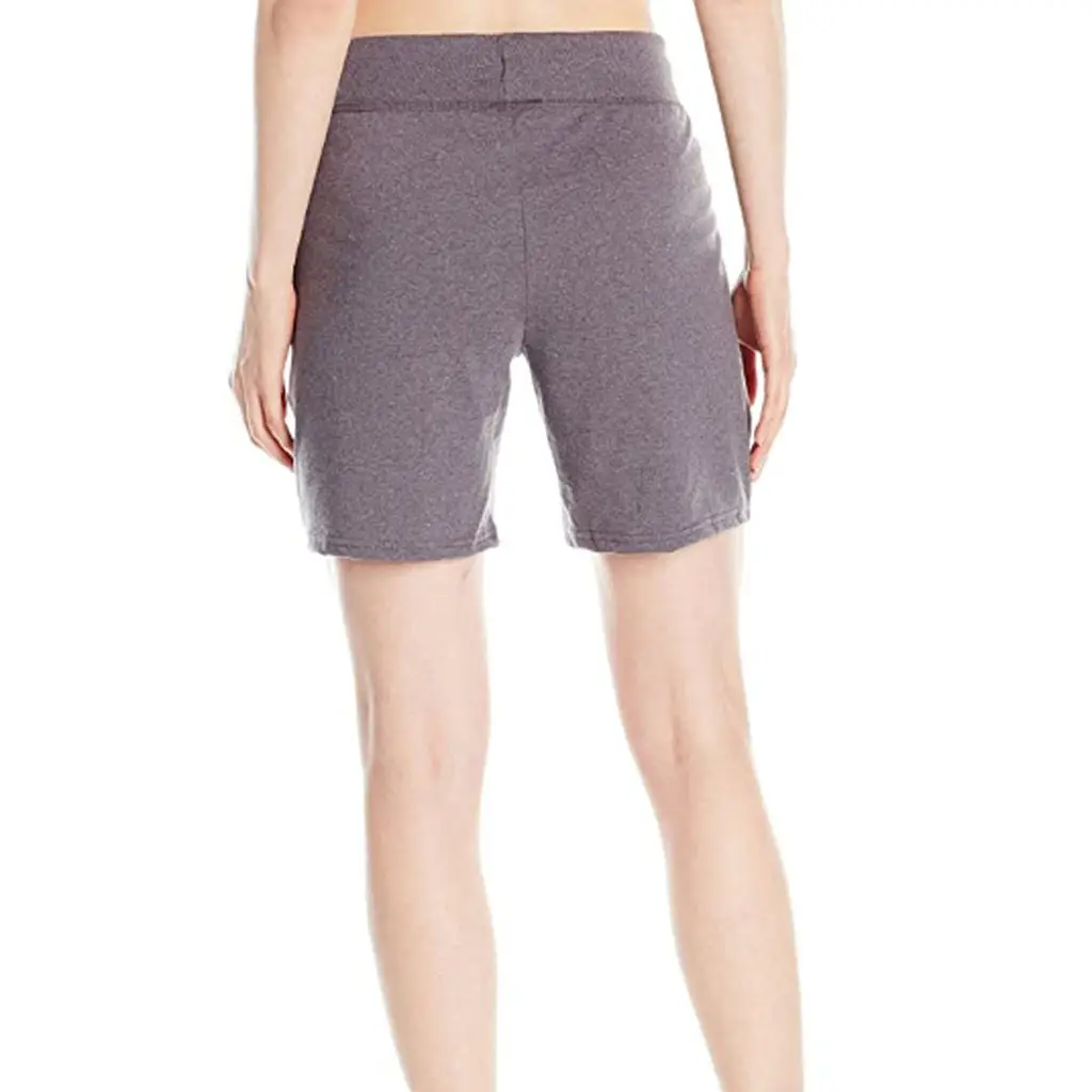 Women Grey Knit Mid Waist Shorts Casual