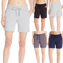 Women Grey Knit Mid Waist Shorts Casual — feature 1