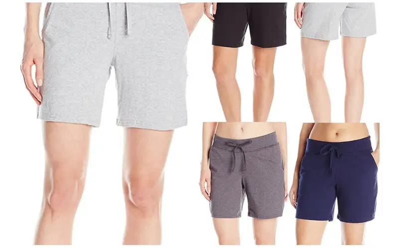 Women Grey Knit Mid Waist Shorts Casual — feature 12