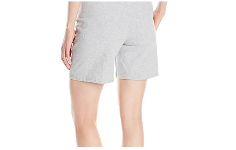 Women Grey Knit Mid Waist Shorts Casual — feature 14