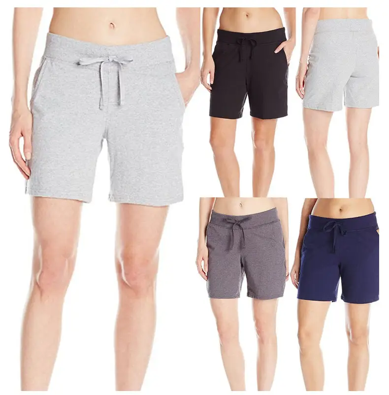 Women Grey Knit Mid Waist Shorts Casual — feature 31