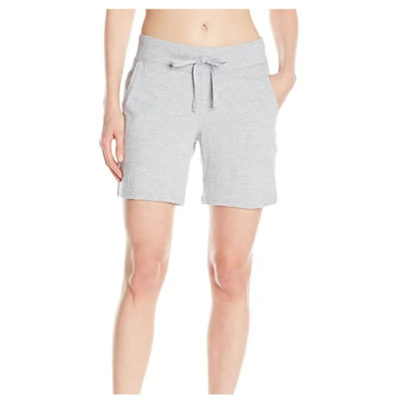 Women Grey Knit Mid Waist Shorts Casual — feature 40