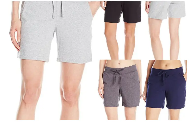 Women Grey Knit Mid Waist Shorts Casual — feature 45
