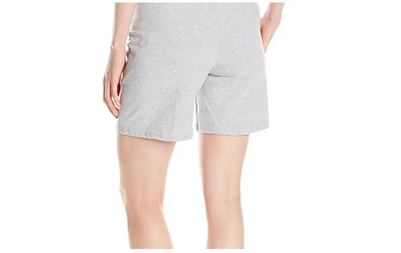 Women Grey Knit Mid Waist Shorts Casual — feature 47