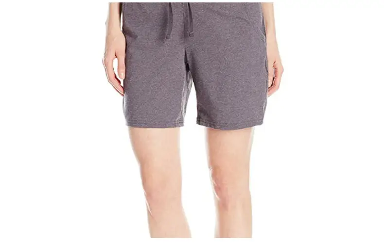 Women Grey Knit Mid Waist Shorts Casual
