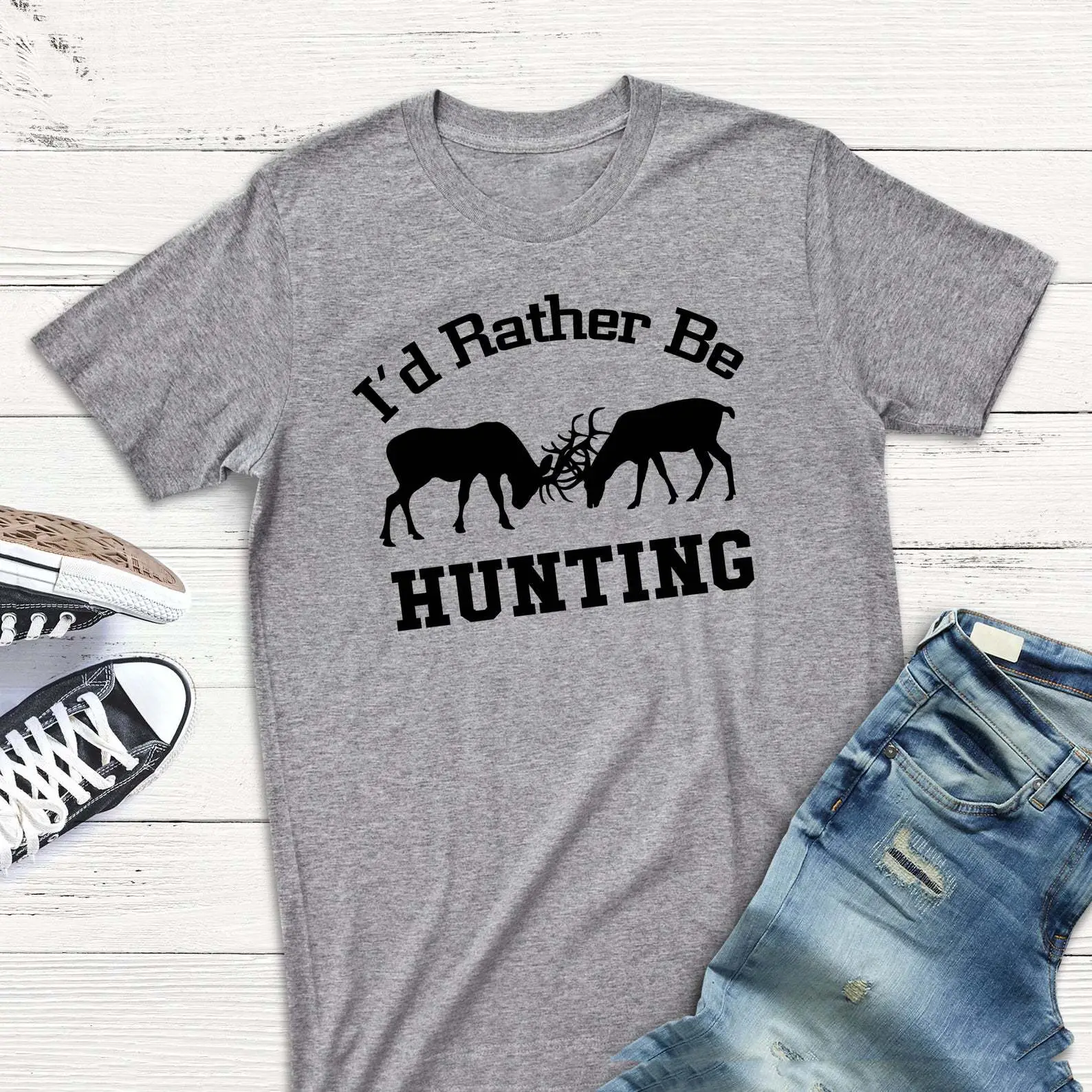 Foreign Trade T-Shirt I'D Rather Be Hunting Letter