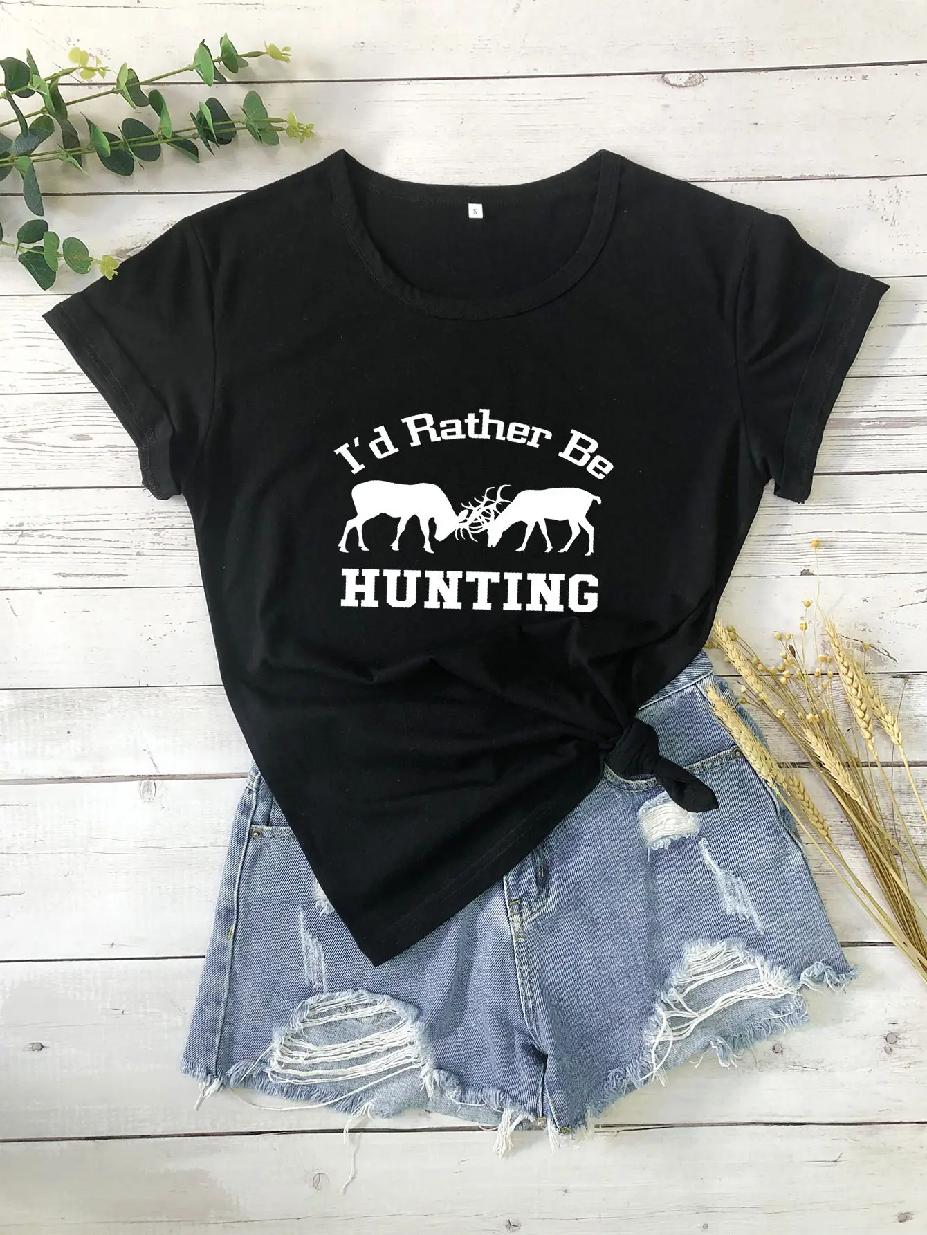 Foreign Trade T-Shirt I'D Rather Be Hunting Letter