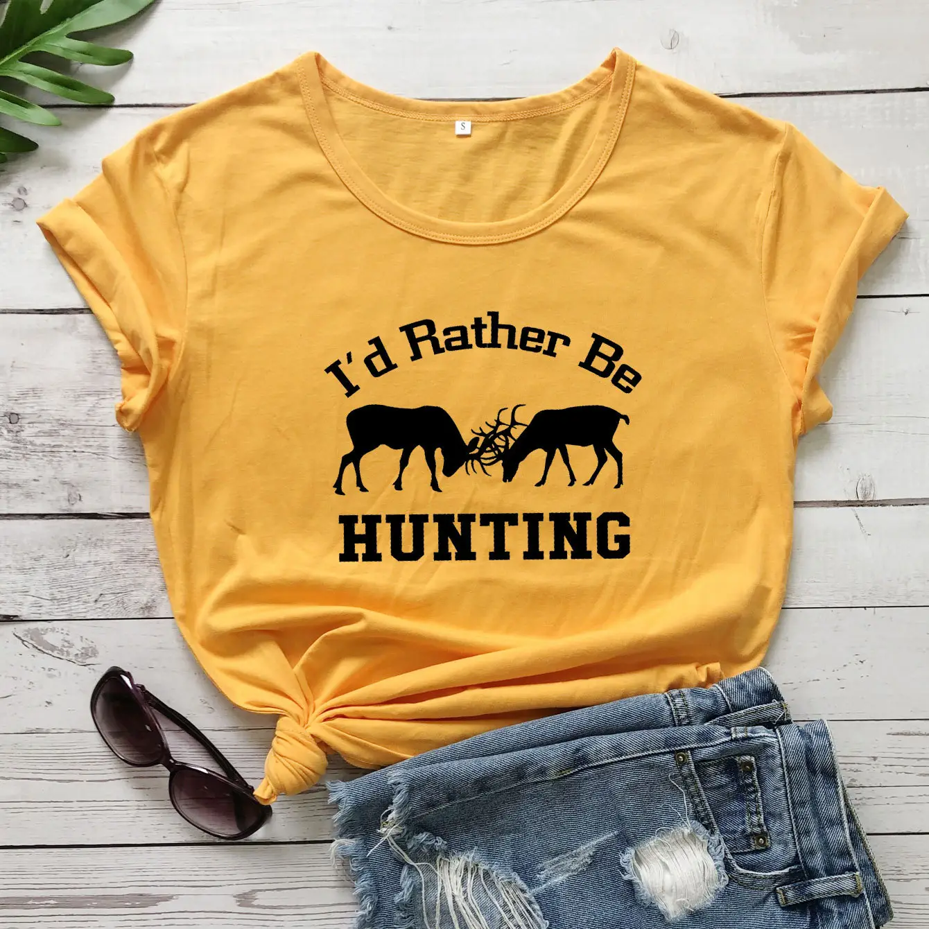 Foreign Trade T-Shirt I'D Rather Be Hunting Letter