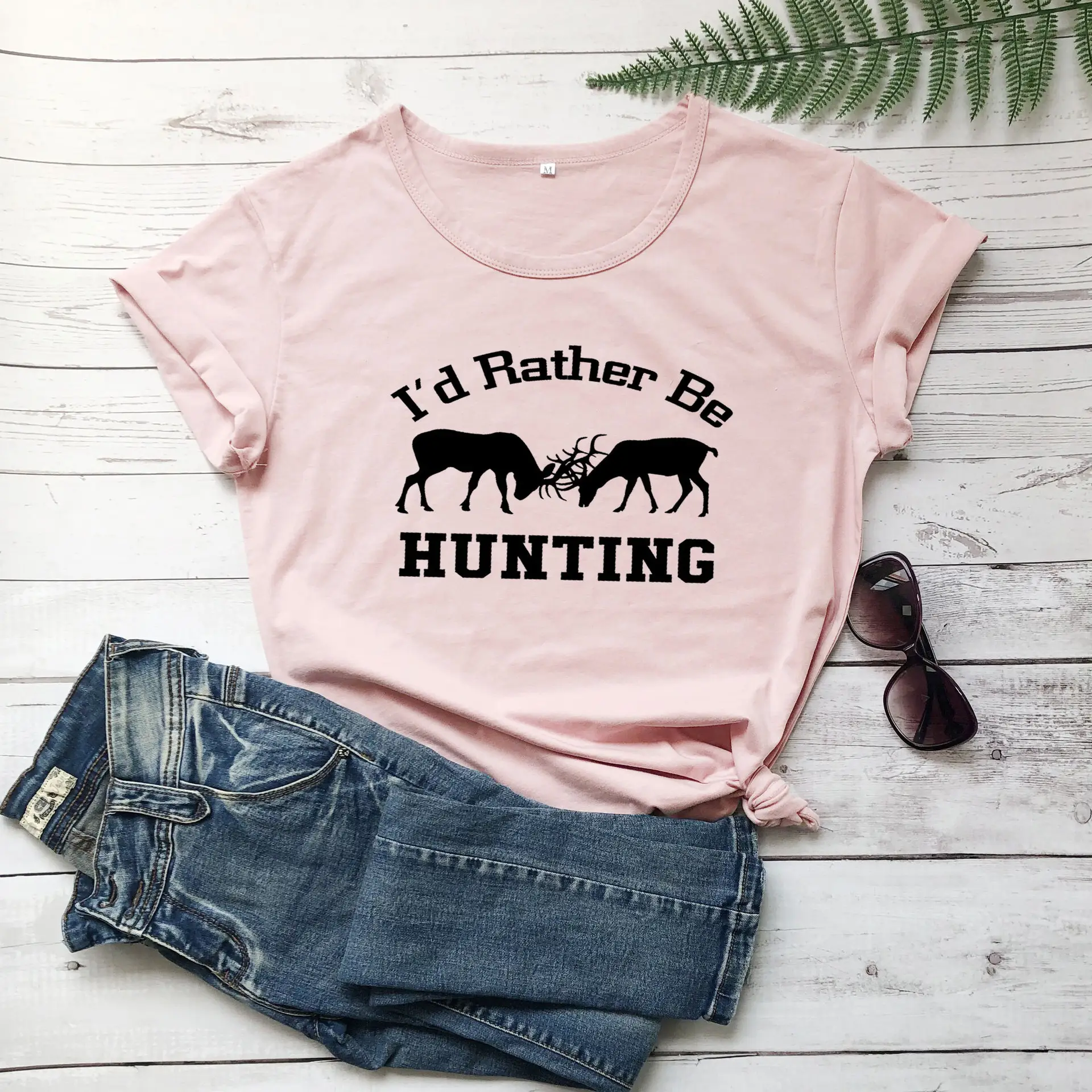 Foreign Trade T-Shirt I'D Rather Be Hunting Letter