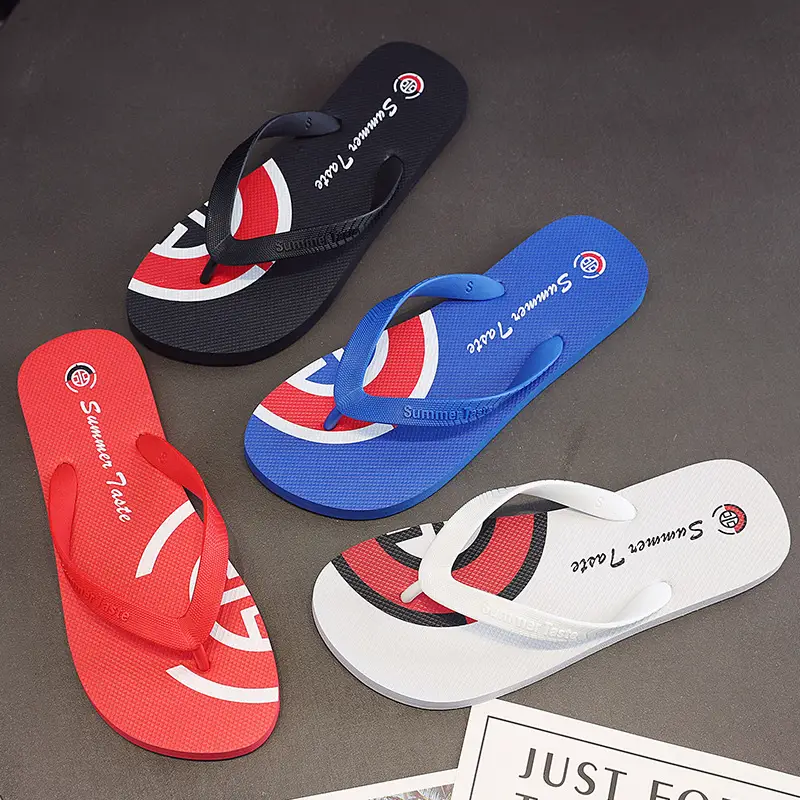 Men's Red Graphic Flip-Flops Summer Non-Slip