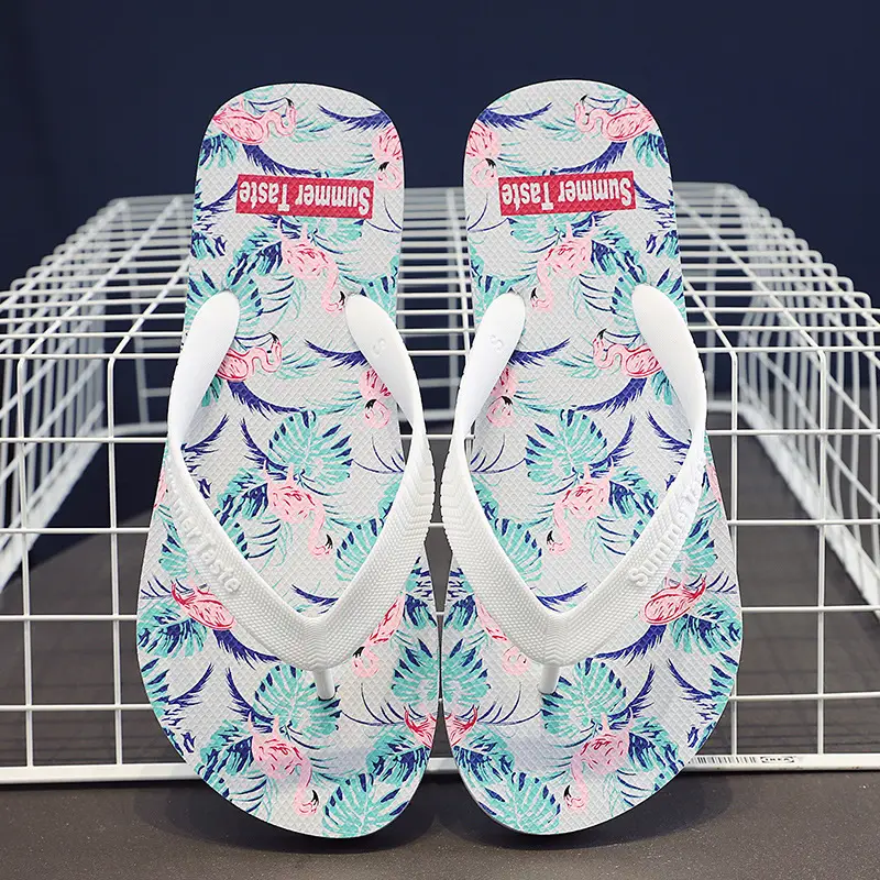 Men's Red Graphic Flip-Flops Summer Non-Slip