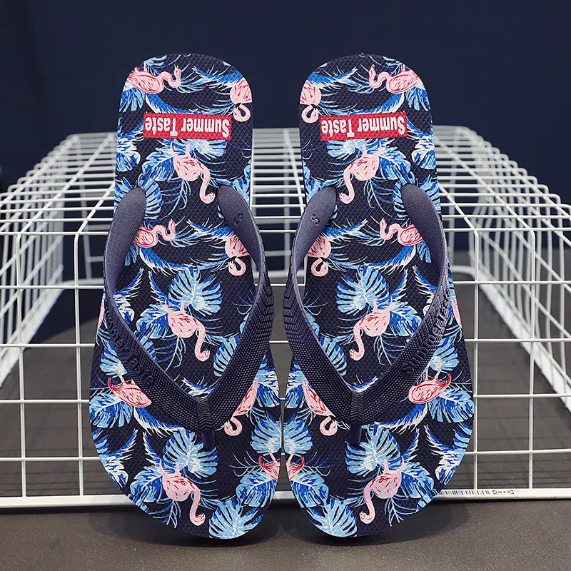 Men's Red Graphic Flip-Flops Summer Non-Slip