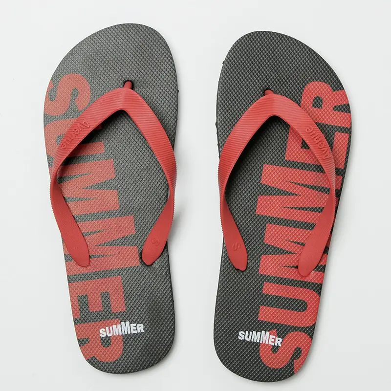 Men's Red Graphic Flip-Flops Summer Non-Slip