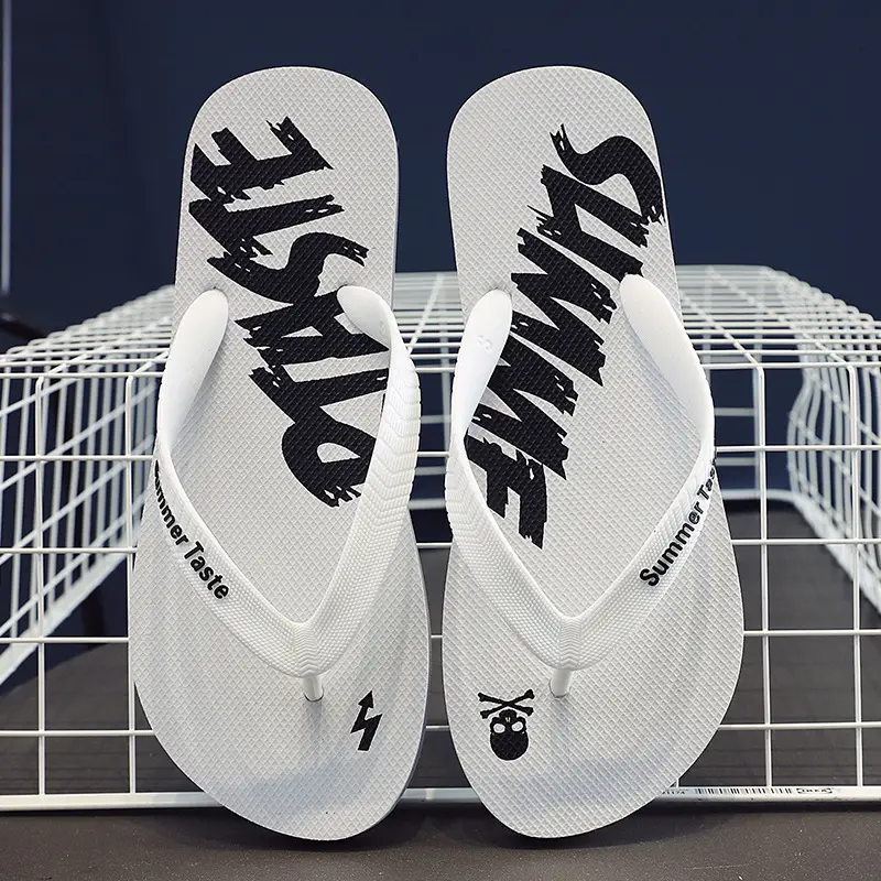 Men's Red Graphic Flip-Flops Summer Non-Slip