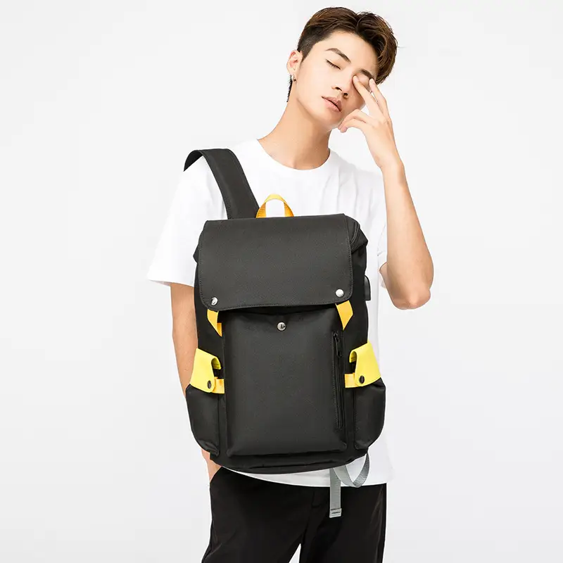 Men's Black Anti-Theft Campus Backpack 15.6" Computer Bag - Image 9