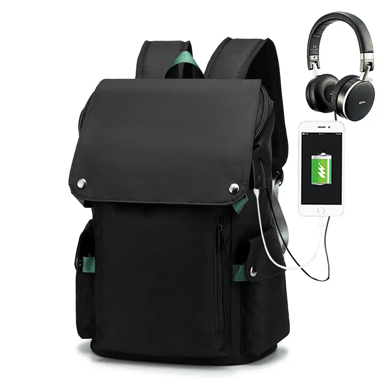 Men's Black Anti-Theft Campus Backpack 15.6" Computer Bag - Image 3