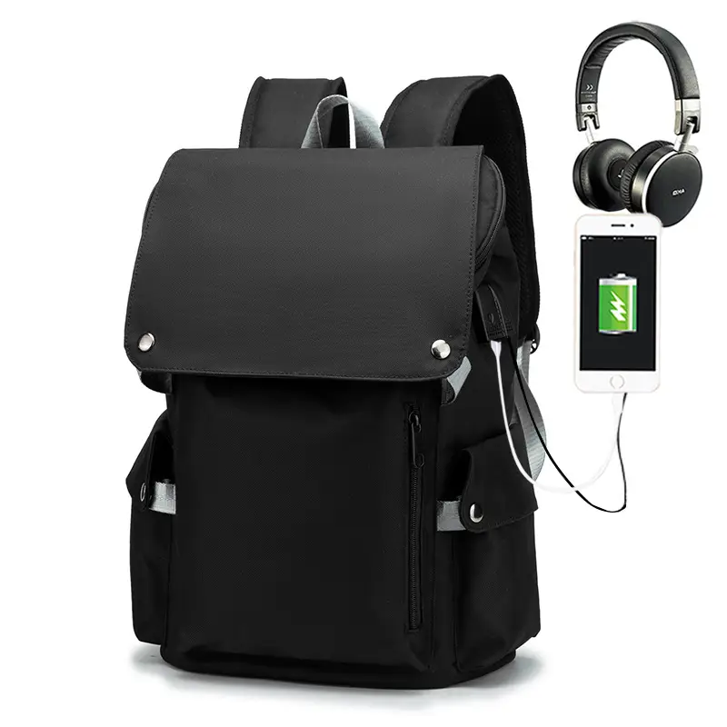 Men's Black Anti-Theft Campus Backpack 15.6" Computer Bag - Image 4