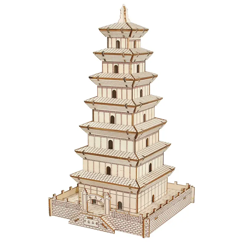 Chinese 3D Wooden House Puzzle for Kids - Image 95