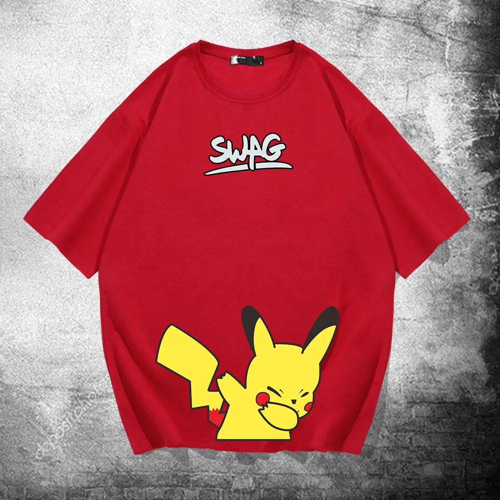 Men Women Trendy Pikachu Swing T-Shirt White - Image 4