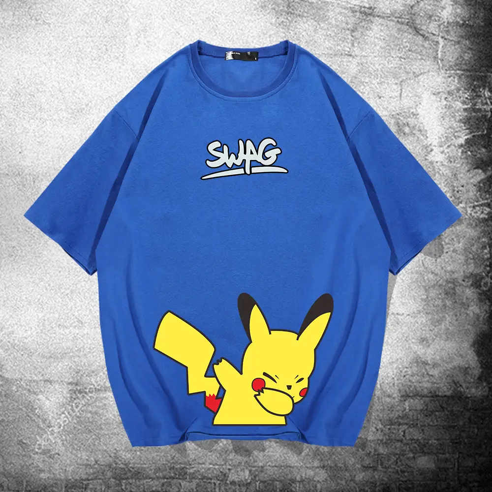 Men Women Trendy Pikachu Swing T-Shirt White - Image 5