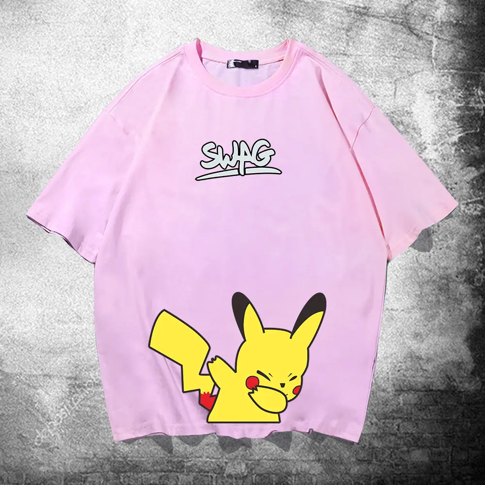 Men Women Trendy Pikachu Swing T-Shirt White - Image 6