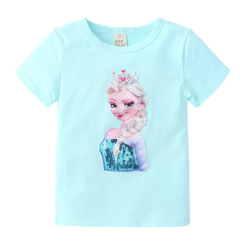 Kids Light Green T-Shirt with Princess Design