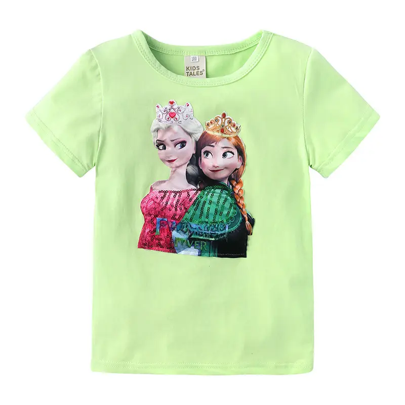 Kids Light Green T-Shirt with Princess Design